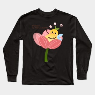 Singing In The Flowers, Cute Pear Long Sleeve T-Shirt